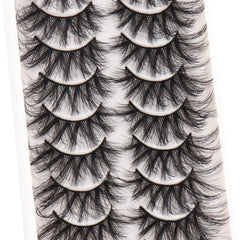 Ensemble de 10 paires Veleasha, faux mink pour un style polyvalent.