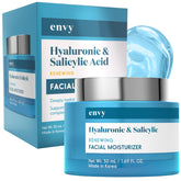Envy crème visage hyaluronique avec pompe, hydratation en profondeur.
