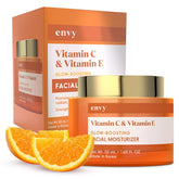 Envy crème visage vitamine C et E dans une bouteille, hydratation nourrissante.