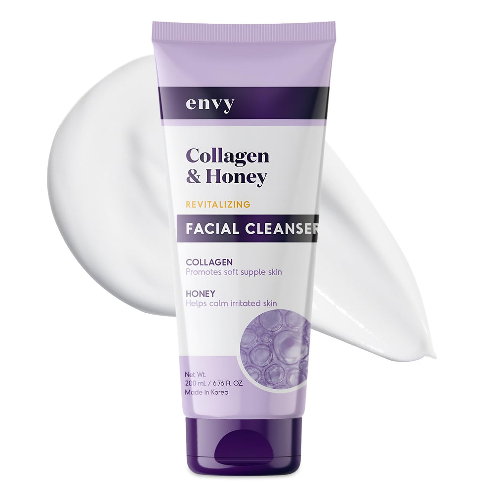 Envy Demaquillant Visage Collagène Miel – bouteille élégante, hydratation douce pour la peau.