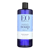 EO Savon mains liquide lavande française en recharge, douceur hydratante pour la peau.