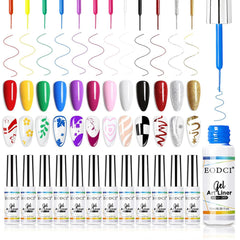 Ensemble eodci: gel d'art pour ongles avec palette variée pour créer des designs