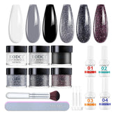 Kit Eodci poudre dip 6 couleurs pour ongles variés et durables.