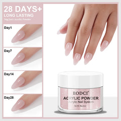 Poudre Acrylique EODCI rose pailletee, application sans lampe rapide et pratique.