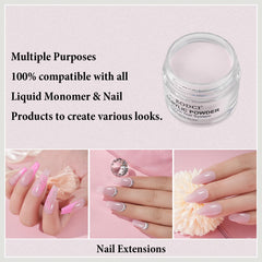 Poudre Acrylique rose paillete EODCI, duree jusqu_a 28 jours pour des ongles durables.