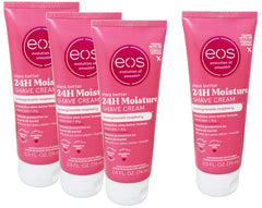 EOS crème de rasage Pomme-Grenade et Framboise, flacon élégant pour hydratation durable.