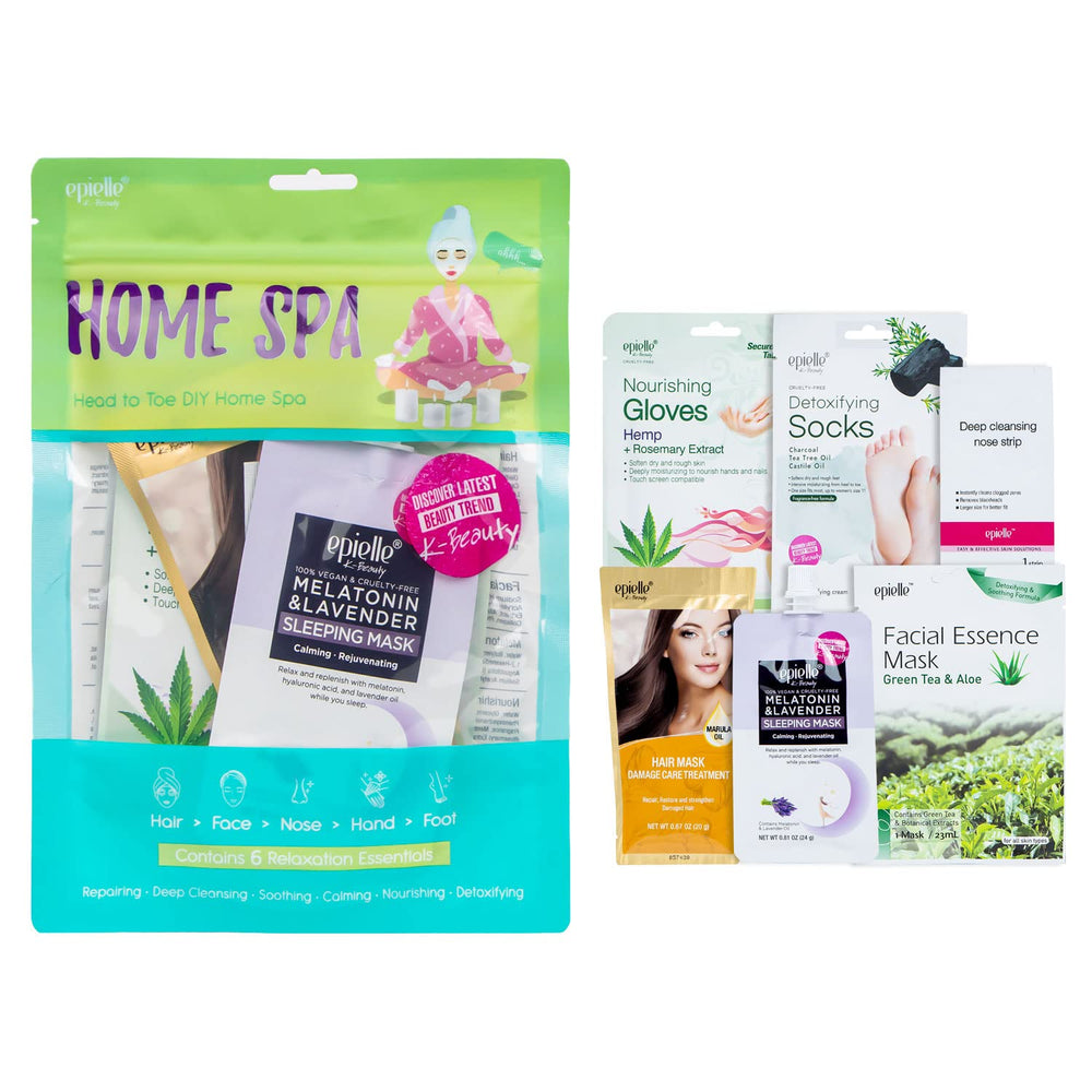 Epielle Kit Spa Maison: ensemble de 6 soins relaxation à domicile.