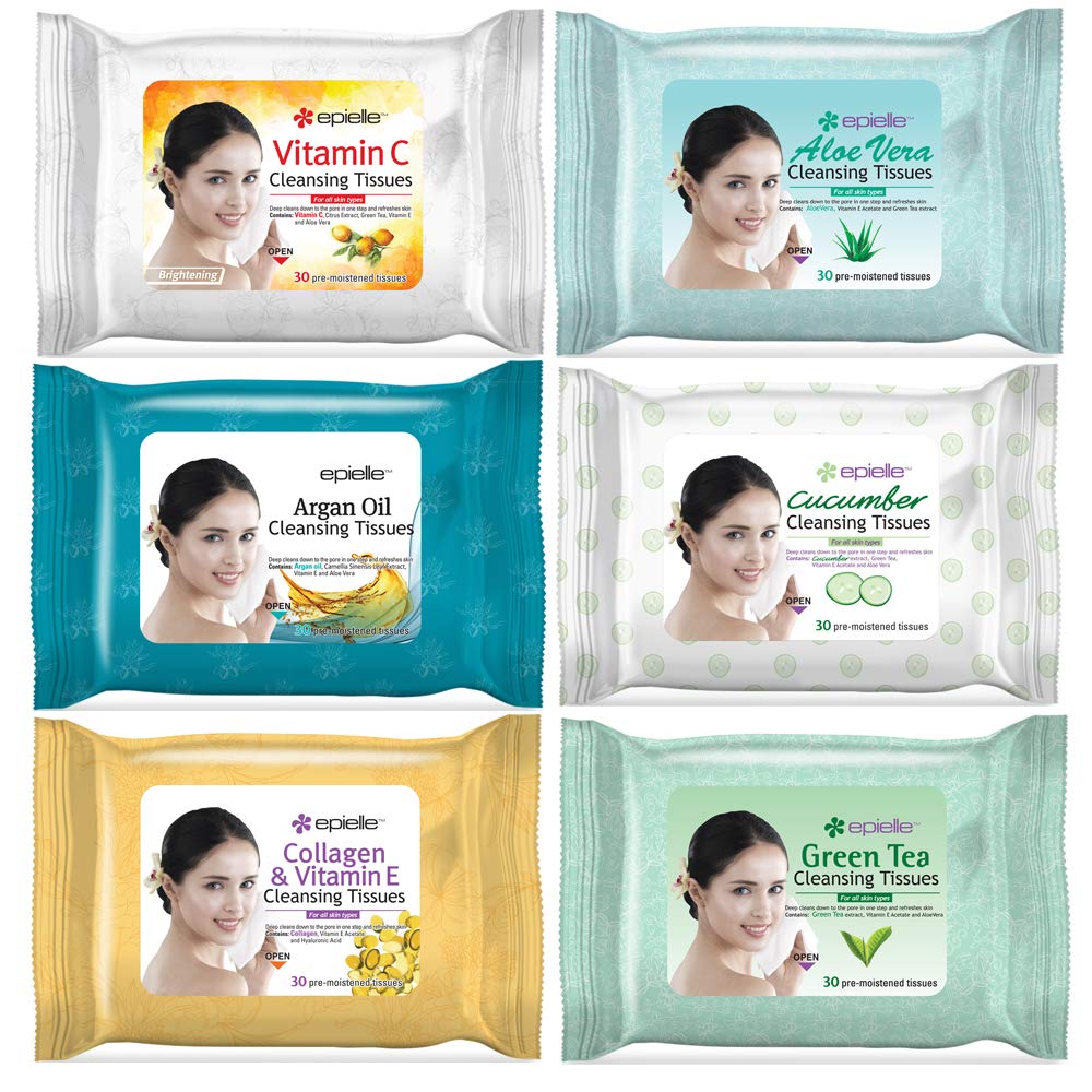 Lingettes démaquillantes Epielle visage, élimination en douceur du maquillage.
