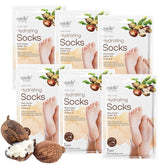 Epielle masque-pieds hydratant: 6 paires, soin rapide pour pieds secs.