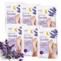 Epielle masque-pieds relaxant, 6 paires, premier pas vers pieds plus doux.