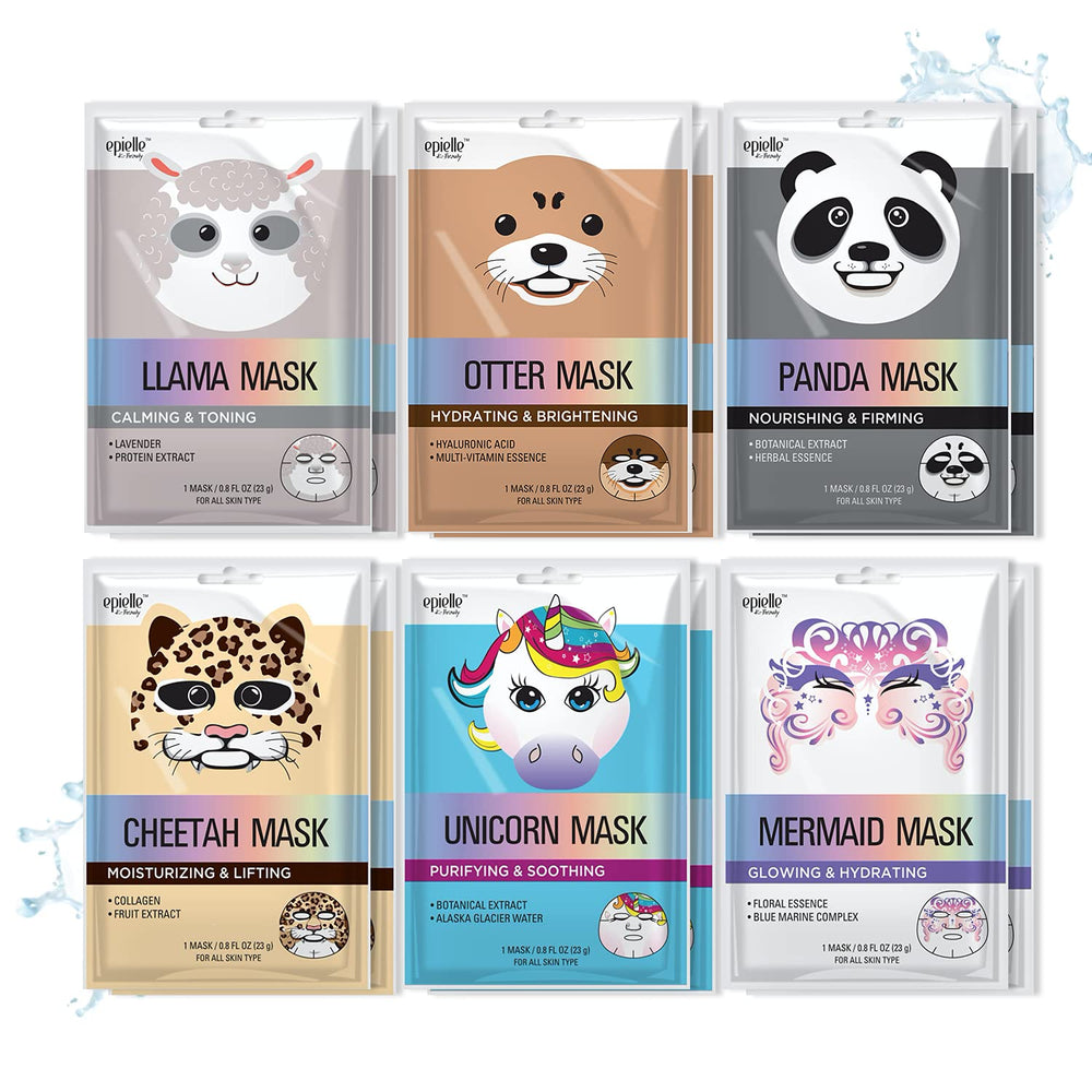 Epielle masque visage safari avec chien, parfait pour un rituel hydratant et ludique
