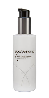 Epionce nettoyant lacté en lotion, bouteille avec pompe, nettoyage facile et doux.