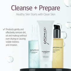 Démaquillage visage avec Epionce, démaquillage doux et efficace sans agresser la peau.