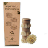 Têtes de brosse eplanita pour vaisselle, fibres naturelles efficaces pour un nettoyage en douceur.
