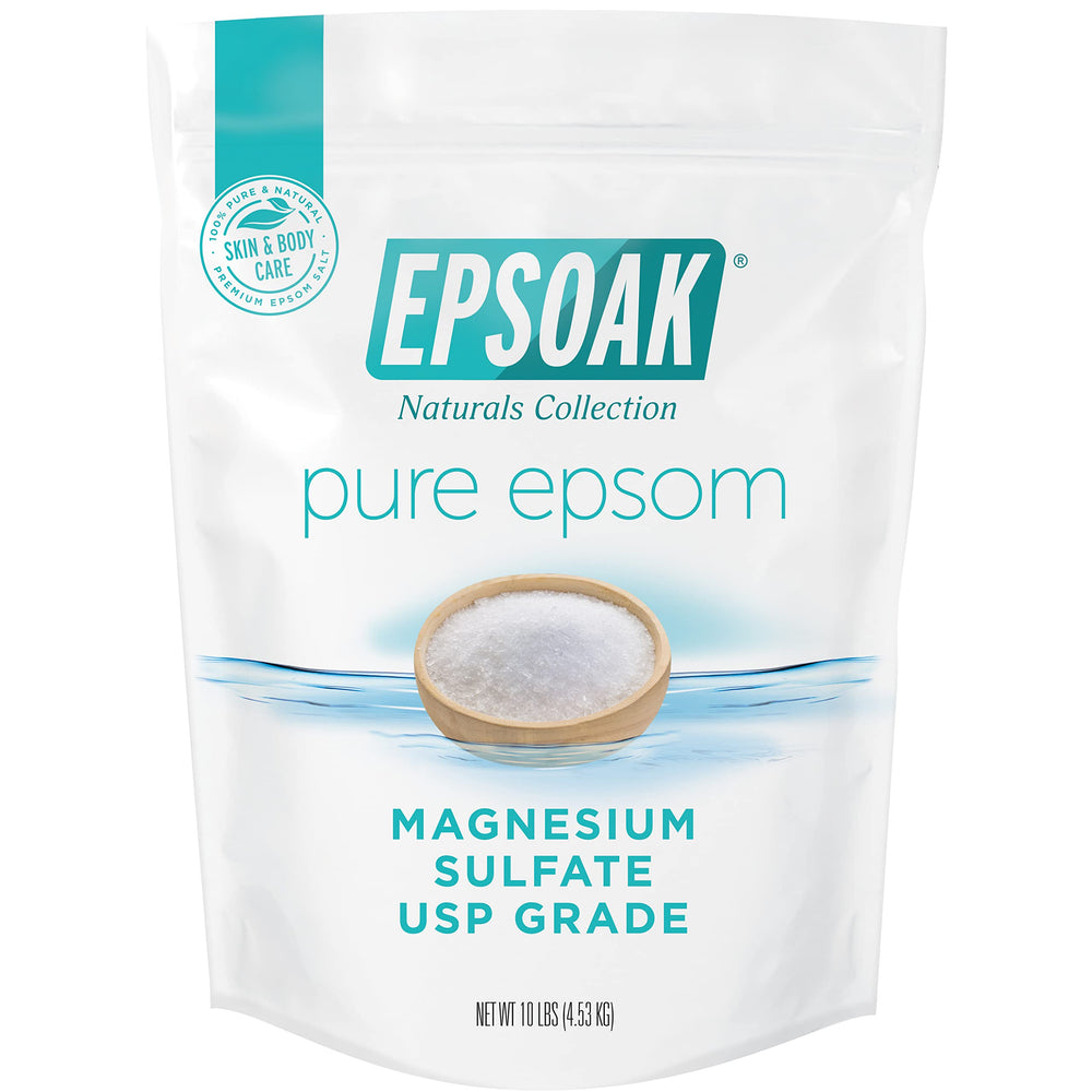 Epsoak Epsom Sel – sac 10 lb, rangement pratique pour votre réserve maison.