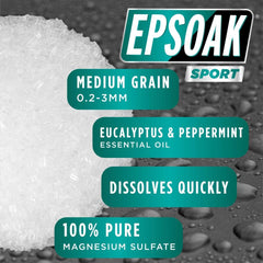 Epsoak Sport – cristaux epsom se dissolvent rapidement pour bain menthe revigorant