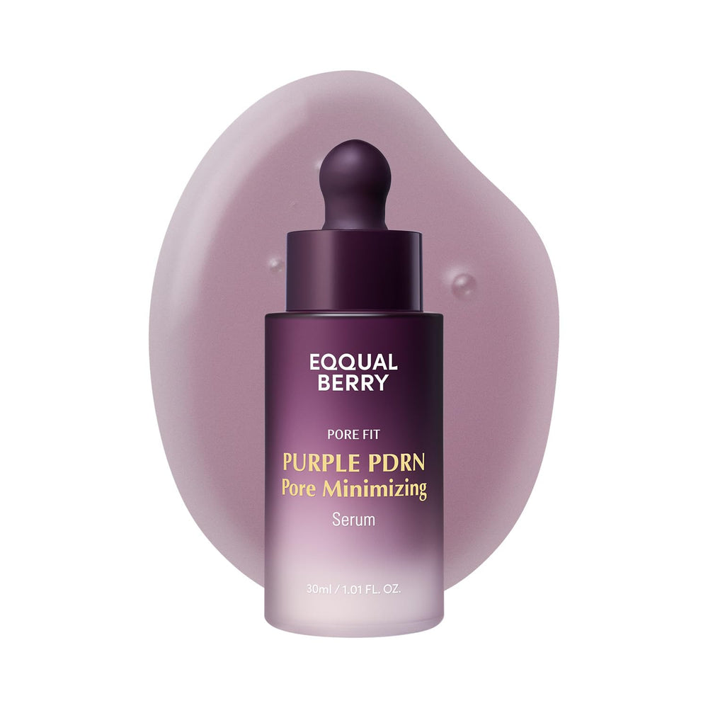 Sérum EQQUALBERRY PDRN Pourpre dans flacon élégant pour soin quotidien apaisant.