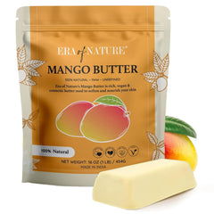 era of nature Beurre mangue brut bio 16 oz, bloc nourrissant pour peau.