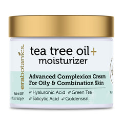 Era Organics Crème Tea Tree dans sa bouteille-pompe pour une application pratique.