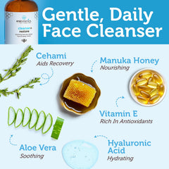 Texture crème lissante du nettoyant Manuka, douceur sur le visage