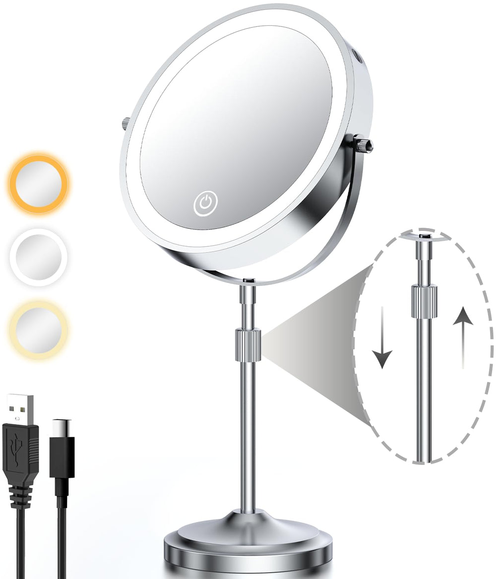 Erlingeryi miroir maquillage: hauteur réglable pour une posture confortable.
