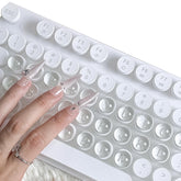 ERRECI stickers clavier long ongles sur verre transparent, lisibilité claire.
