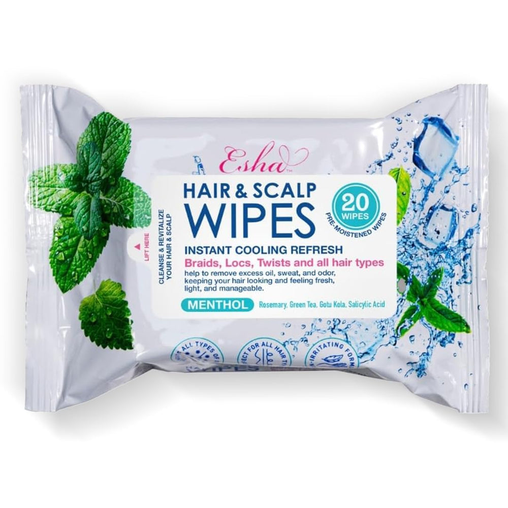 Lingettes ESHA cheveux emballage : solution pratique sans eau pour rafraîchir les cheveux.