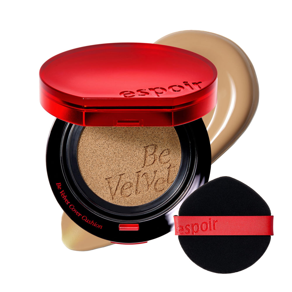 Espoir Be Velvet Cushion emballage compact pour une couvrance naturelle rapide.