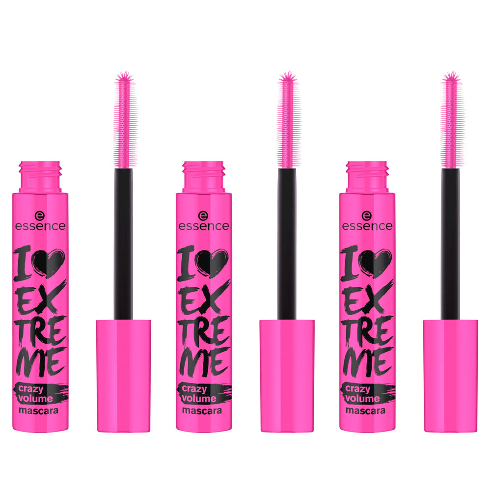 Essence I Love Extreme Crazy Volume Mascara pack 3 – étui élégant, volume spectaculaire