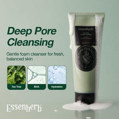 Mousse crèmeuse du nettoyant ESSENHERB purifiant et doux.