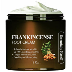 Essentially KateS Crème Pieds Encens: hydratation nourrissante après une longue journée.