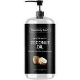 Essentially KateS huile de coco fractionnée – bouteille 500 ml prête pour peau et cheveux, usage polyvalent.