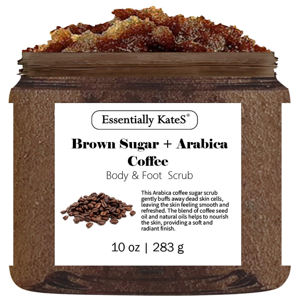 Essentially KateS gommage-sucre-brun-cafe sur peau, exfoliation efficace pour révéler douceur.