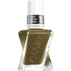 Vernis essie Gel Couture olive dans sa bouteille, couleur longue tenue.