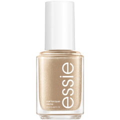 Vernis Essie Good As Gold, flacon doré, fini brillant pour une manucure chic.