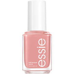 Vernis essie Bare With Me sur la bouteille, teinte apricot avec brillance.