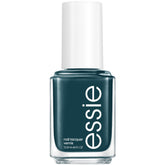 Vernis essie bleu-vert lacté avec fini crème et couvrance lisse.