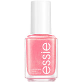 Vernis essie, bouteille rose scintillant, fini lumineux sur vos ongles.