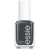 Vernis essie On Mute en gros plan sur la bouteille et sa teinte charcoal délicate.
