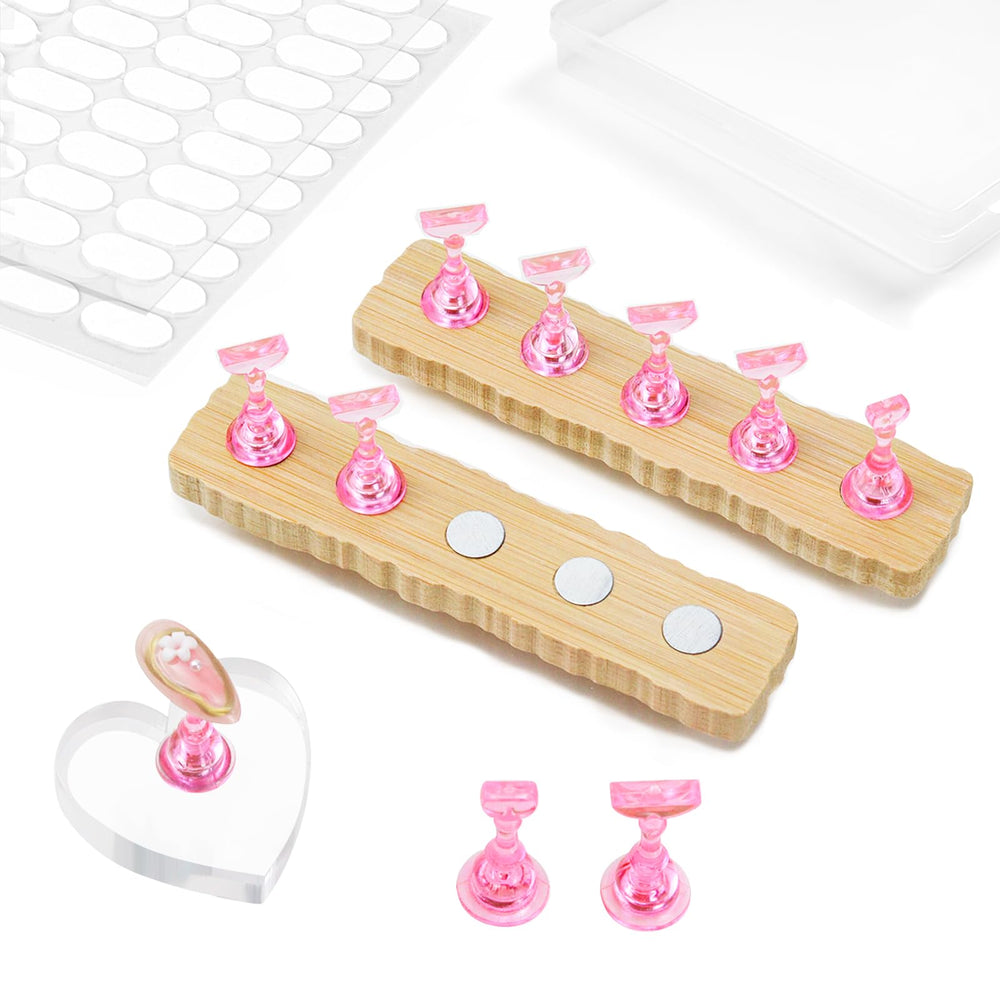 ESUOHYM porte-ongles bois avec cœur aimanté pour stabilité lors de la présentation