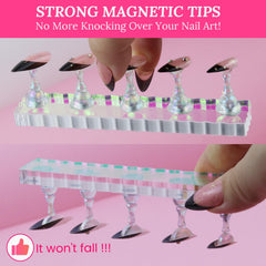 ESUOHYM Support ongles magnétique, maintien fiable pour fixer les faux ongles