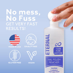 Eternal Acétone Pure: coton prêt pour une application facile sur l’ongle