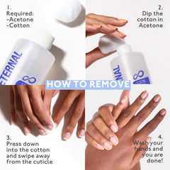Eternal Acétone Pure: élimine rapidement les vernis foncés et les gels