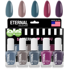 Eternal Blue Nail Polish Set bottle close-up shows rich color for bold manicures.