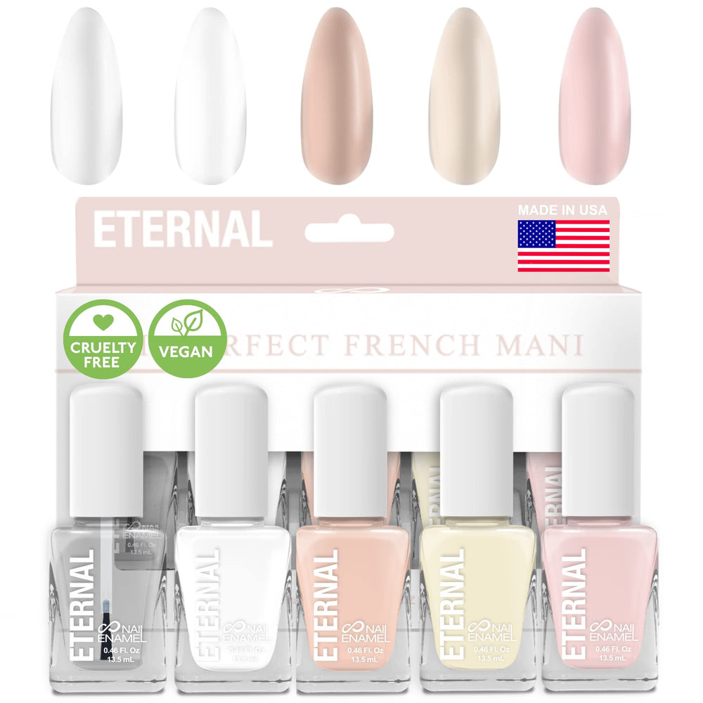 Vernis blanc Eternal ET VOILA en bouteille, idéal pour une French manucure à domicile