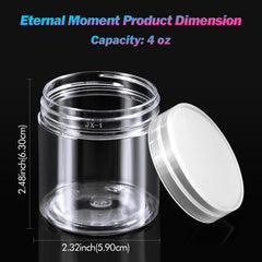 Bocaux Eternal Moment 4oz avec couvercle transparent, pratique et sûr.