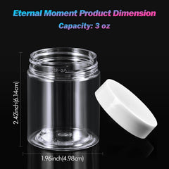Pot plastique transparent Eternal Moment, montre le contenu clairement, idéal pour échantillons.