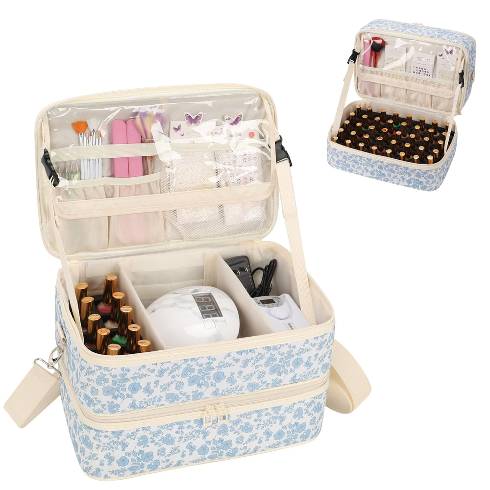 Ethereal sac-organisateur-vernis vu dessus, rangement pratique pour 50+ flacons.