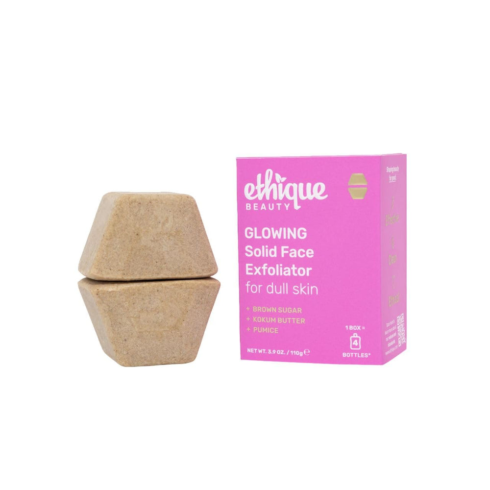 Ethique Glowing emballage carton compostable pour exfolier le visage en douceur