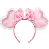 ETLUK serre-tête Coeur rose 3D en satin, parfait pour une soirée romantique.